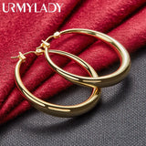 Moon Hoop Earrings 24K Women Wedding Jewelry