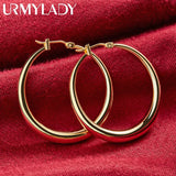 Moon Hoop Earrings 24K Women Wedding Jewelry