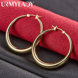 Moon Hoop Earrings 24K Women Wedding Jewelry