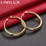 Moon Hoop Earrings 24K Women Wedding Jewelry