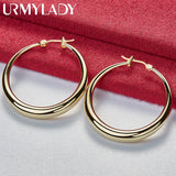 Moon Hoop Earrings 24K Women Wedding Jewelry