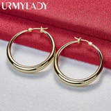 Moon Hoop Earrings 24K Women Wedding Jewelry