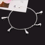Water Drops Bracelet 925 Silver Chain Charm Wedding Jewelry