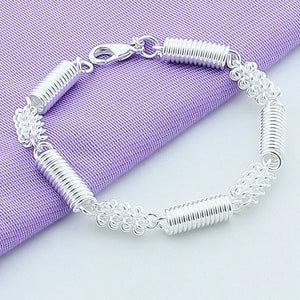 Sterling Silver Spring Chain Bracelet for Wedding Engagement Party