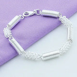 Sterling Silver Spring Chain Bracelet for Wedding Engagement Party
