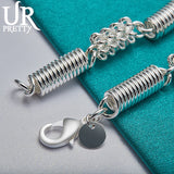 Sterling Silver Spring Chain Bracelet for Wedding Engagement Party