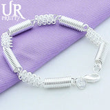 Sterling Silver Spring Chain Bracelet for Wedding Engagement Party