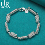 Sterling Silver Spring Chain Bracelet for Wedding Engagement Party
