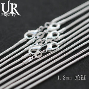 925 Sterling Silver Snake Chain Necklace 1mm 16-30inch