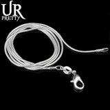 925 Sterling Silver Snake Chain Necklace 1mm 16-30inch