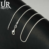 925 Sterling Silver Snake Chain Necklace 1mm 16-30inch