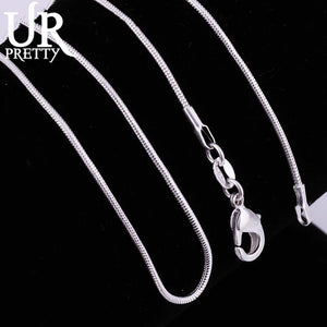 925 Silver Snake Chain Necklace 16-30 Inch Wedding Jewelry Gift