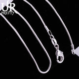 925 Silver Snake Chain Necklace 16-30 Inch Wedding Jewelry Gift