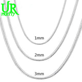 925 Silver Snake Chain Necklace 16-30 Inch Wedding Jewelry Gift