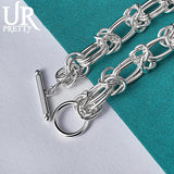 925 Silver Weaving Circle Chain Bracelet for Party Wedding