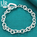 925 Sterling Silver Love Heart Chain Bracelet For Women
