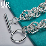 925 Sterling Silver Chain Bracelet for Women Wedding Charm Jewelry
