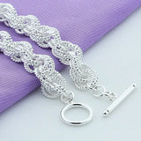 925 Sterling Silver Chain Bracelet for Women Wedding Charm Jewelry