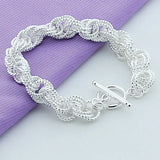 925 Sterling Silver Chain Bracelet for Women Wedding Charm Jewelry
