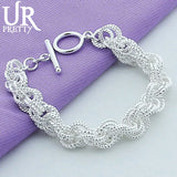 925 Sterling Silver Chain Bracelet for Women Wedding Charm Jewelry