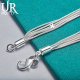 925 Silver Star Five Snake Chain Bracelet Adjustable Women's Jewelry