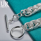 925 Silver Woven Chain Bracelet Women Wedding Charm Jewelry