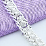 925 Silver Woven Chain Bracelet Women Wedding Charm Jewelry