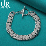 925 Silver Woven Chain Bracelet Wedding Charm Jewelry
