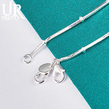 925 Silver 1.7mm Snake Chain Beads Bracelet Men Women Wedding Engagement