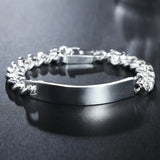 925 Silver 10mm Bangle Chain Bracelet Wedding Engagement Party Jewelry