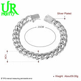 925 Sterling Silver Chain Bracelet Square Buckle for Wedding Party