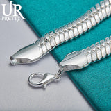 925 Silver 10mm Snake Chain Bracelet Wedding Engagement Party Charm Jewelry