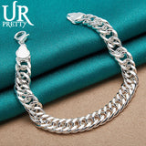 925 Sterling Silver 10mm Snake Chain Bracelet Unisex Jewelry