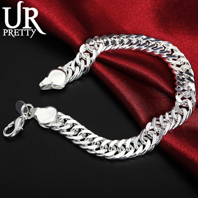 925 Silver 10mm Snake Chain Bracelet Wedding Jewelry