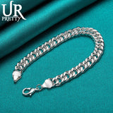925 Sterling Silver 10mm Snake Chain Bracelet Unisex Jewelry