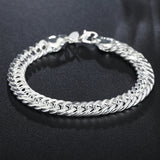 925 Silver 10mm Snake Chain Bracelet Wedding Jewelry