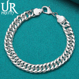 925 Sterling Silver 10mm Snake Chain Bracelet Unisex Jewelry