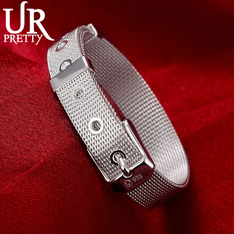 925 Silver 10mm Bracelet Woman Charm Wedding Jewelry