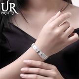 925 Silver 10mm Bracelet Woman Charm Wedding Jewelry
