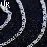 925 Silver 2mm Charm Chain Necklace Women Man Wedding Party Jewelry