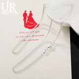 925 Sterling Silver 2MM Full Sideways Chain Necklace For Women Men