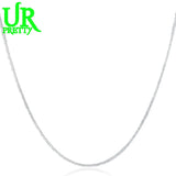 925 Sterling Silver 2MM Full Sideways Chain Necklace For Women Men