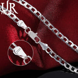 925 Silver 4MM Sideways Chain Necklace for Wedding Gift