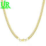 925 Sterling Silver 6mm Full Sideways Chain Necklace 18/20/22/24 Inch