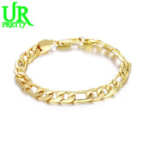 925 Silver 18K 8MM Sideways Bracelet Women Men Wedding Party Jewelry