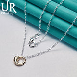 925 Silver 18K Water Drop Necklace Wedding Jewelry