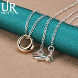 925 Silver 18K Water Drop Necklace Wedding Jewelry