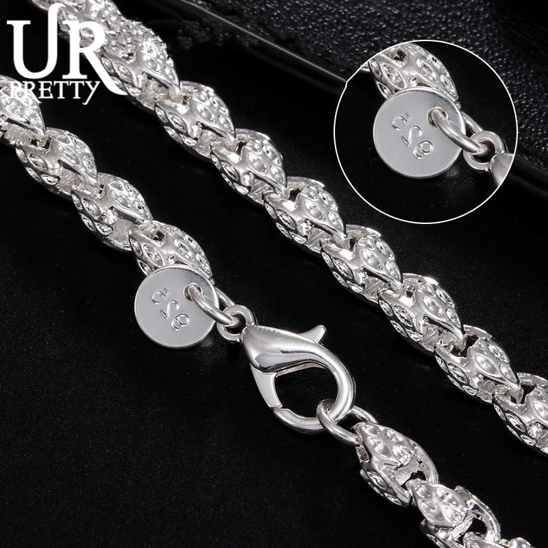 925 Silver 5MM Dragon Head Chain Necklace 20/24 Inch