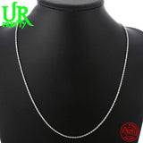 925 Sterling Silver 2MM Twist Necklace Geometric Silver Rope Chain Jewelry