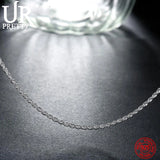 925 Sterling Silver 2MM Twist Necklace Geometric Silver Rope Chain Jewelry